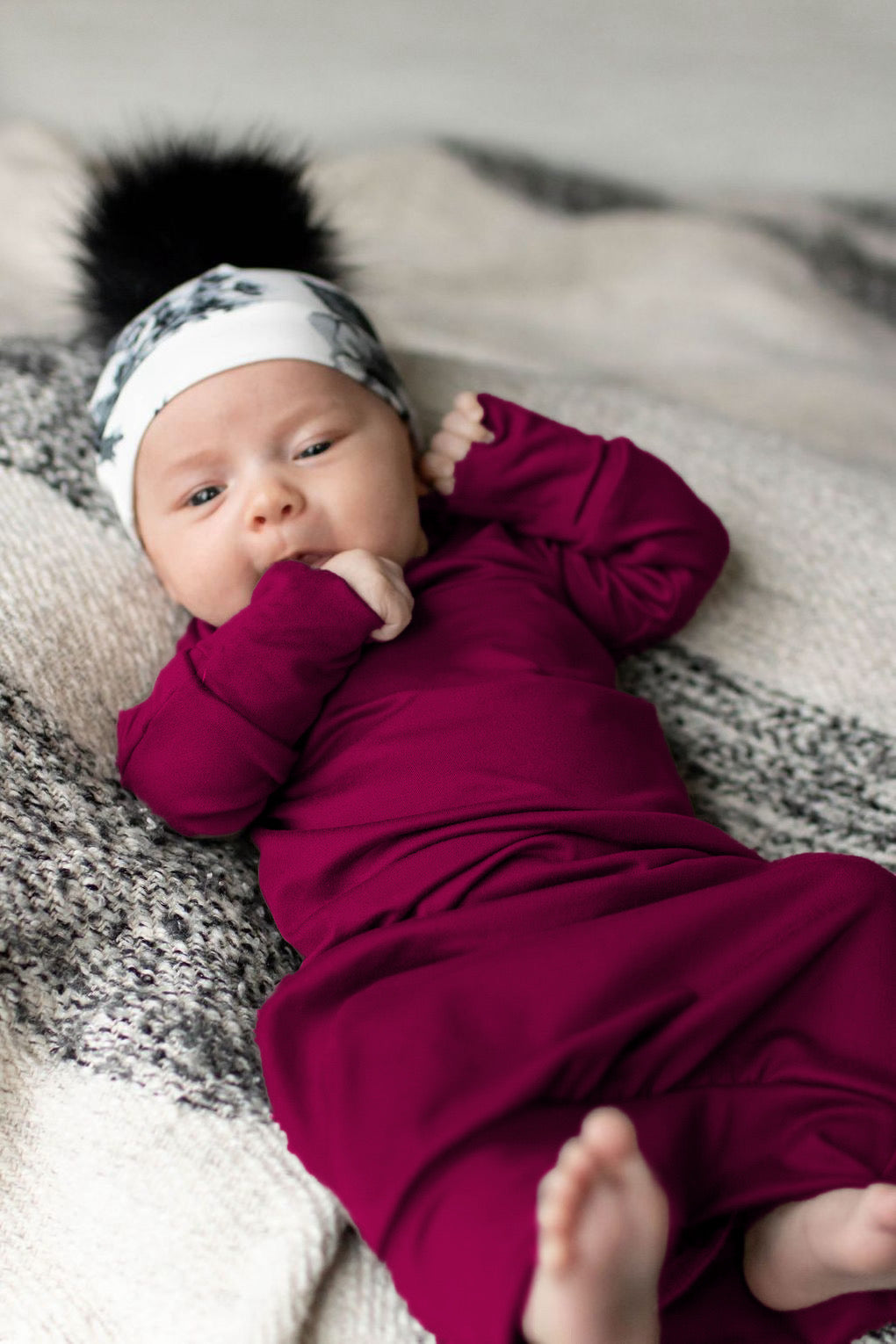 Plum Sleeper Newborn Gown - Zipease