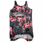 Grey Floral Tank with G-Tube Access - Zipease